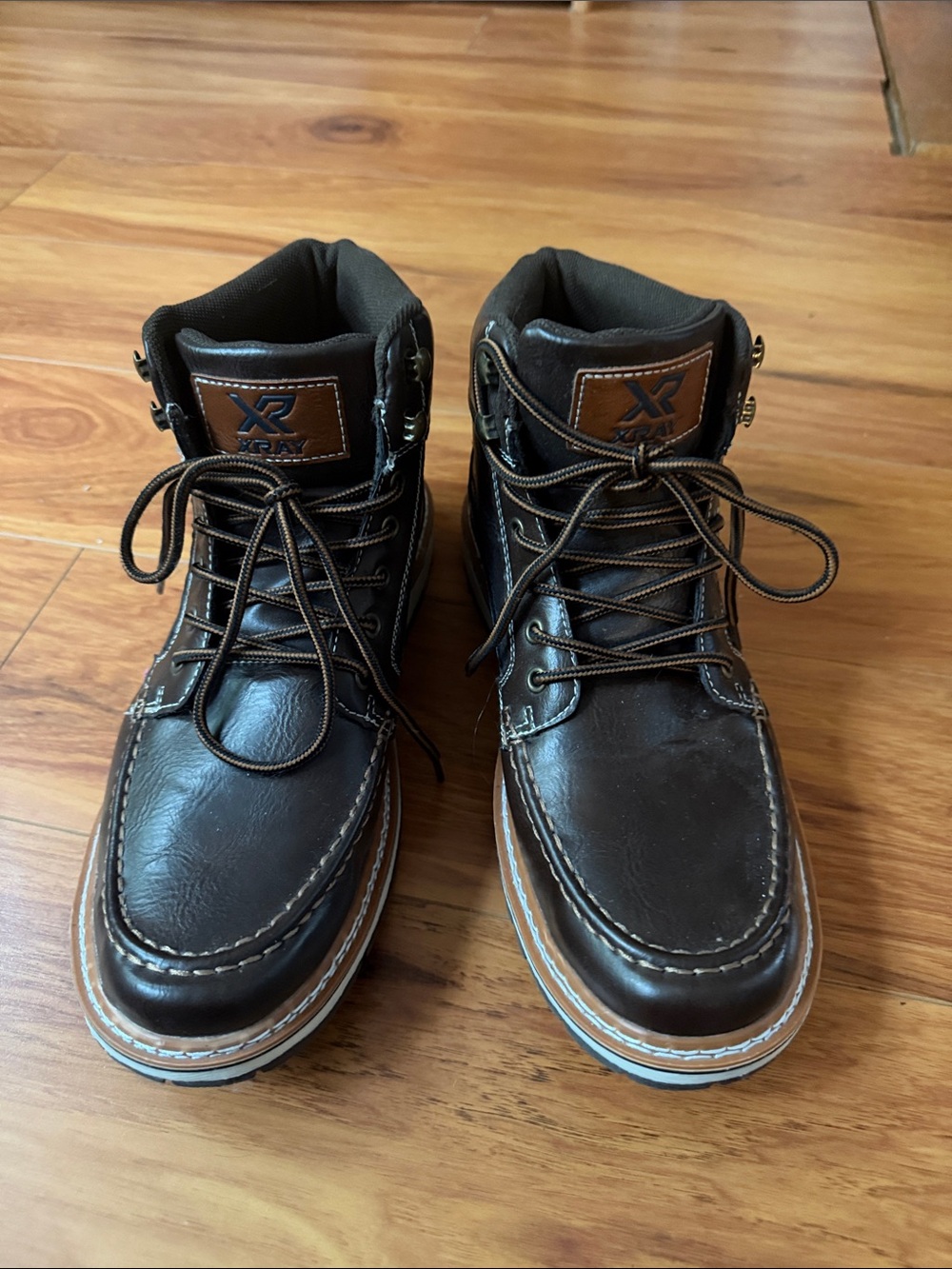 XR Men's Dark Brown Lace-Up Work Boots